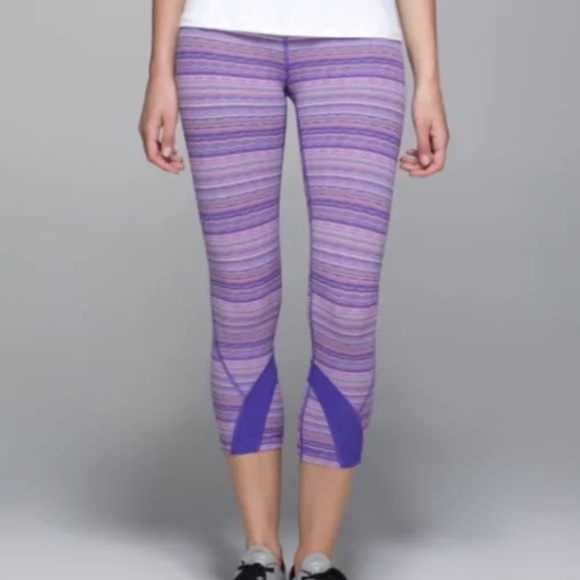 Lululemon  Purple Space  Dye Striped Capri Leggings Size 2 | Color: Pink/Purple - Picture 1 of 12